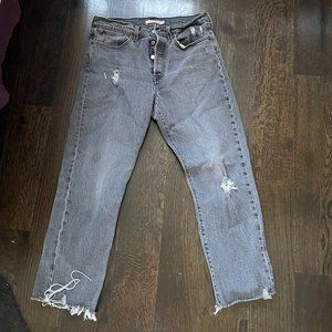 Grey Levis Wedgie Straight Jeans